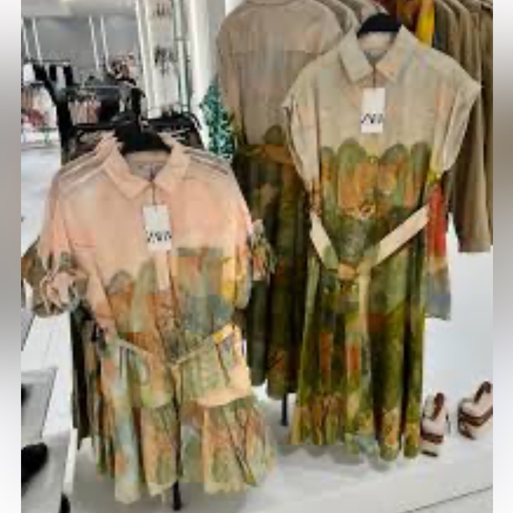 Zara Cream and Pastel Multicolor Shirt Dress - Picture 10 of 14